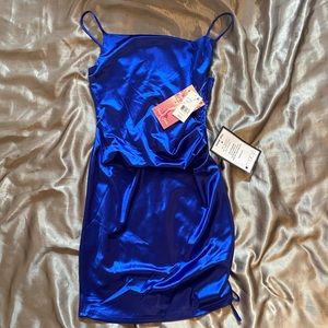 NWT blue silk homecoming dress